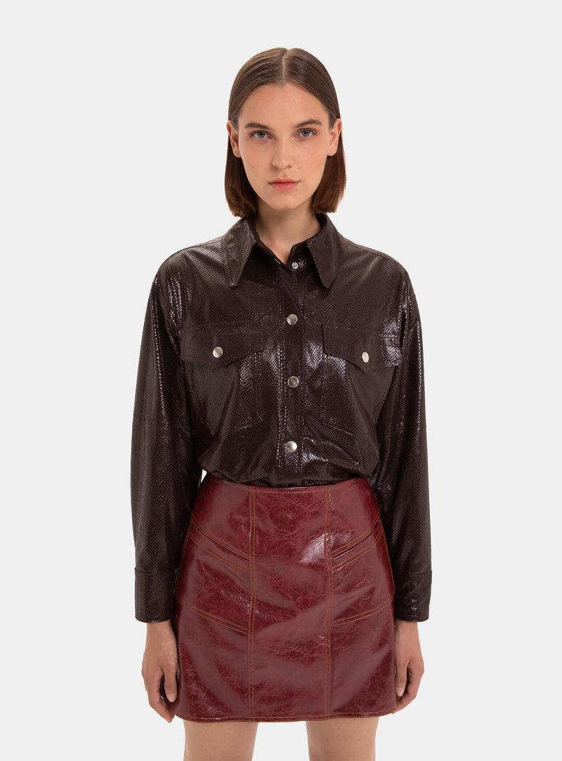 LAAGAM ADDER SNAKESKIN-EFFECT OVERSHIRT