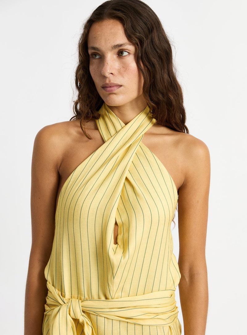 LAAGAM AMAZONA YELLOW SHORT DRESS