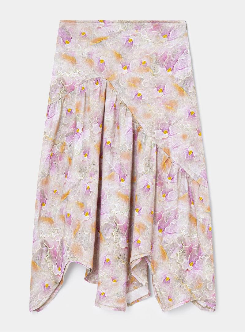 LAAGAM ANGÈLE MIDI ASYMMETRIC SKIRT