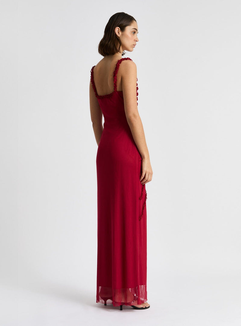 LAAGAM ARABELLA BURGUNDY DRESS