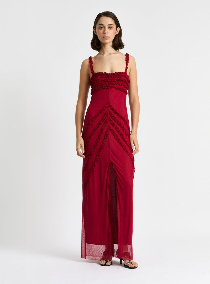 LAAGAM ARABELLA BURGUNDY DRESS
