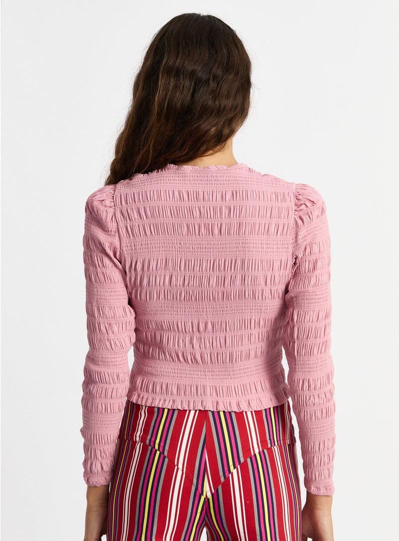 LAAGAM BABET PINK TEXTURED BLOUSE