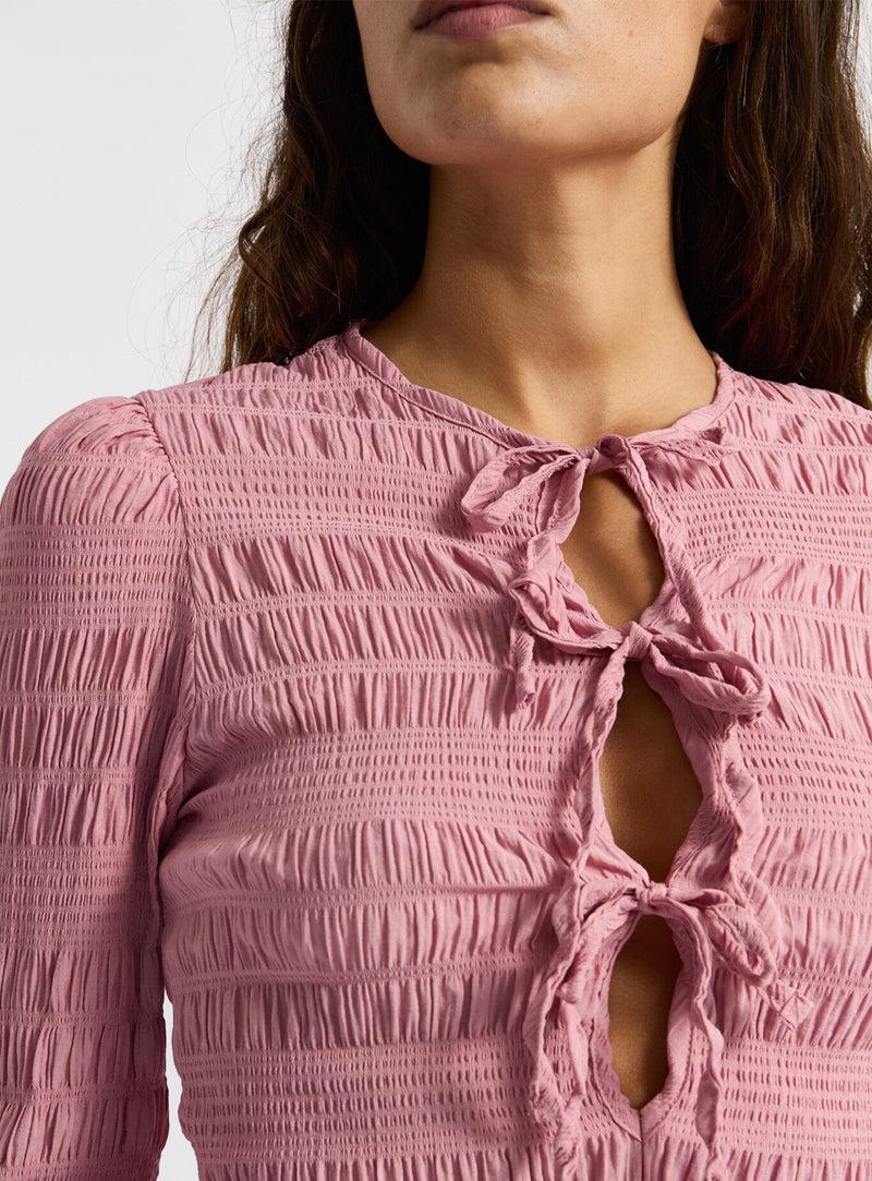 LAAGAM BABET PINK TEXTURED BLOUSE