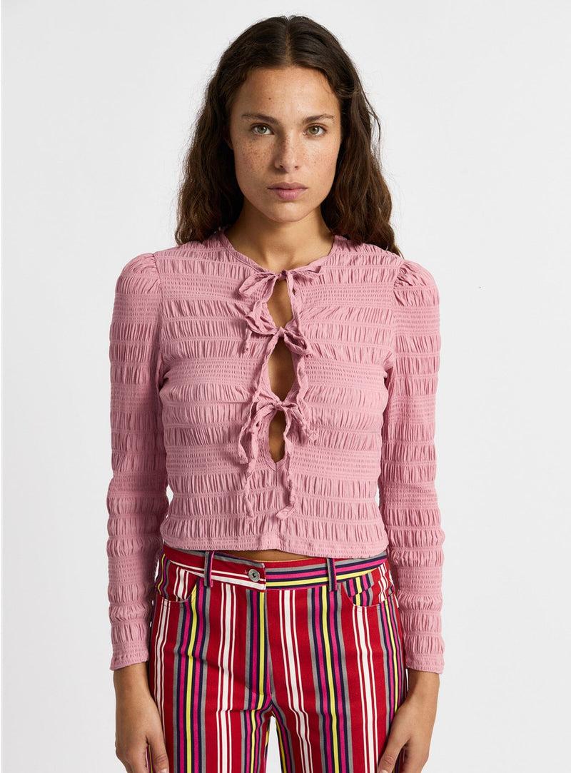 LAAGAM BABET PINK TEXTURED BLOUSE