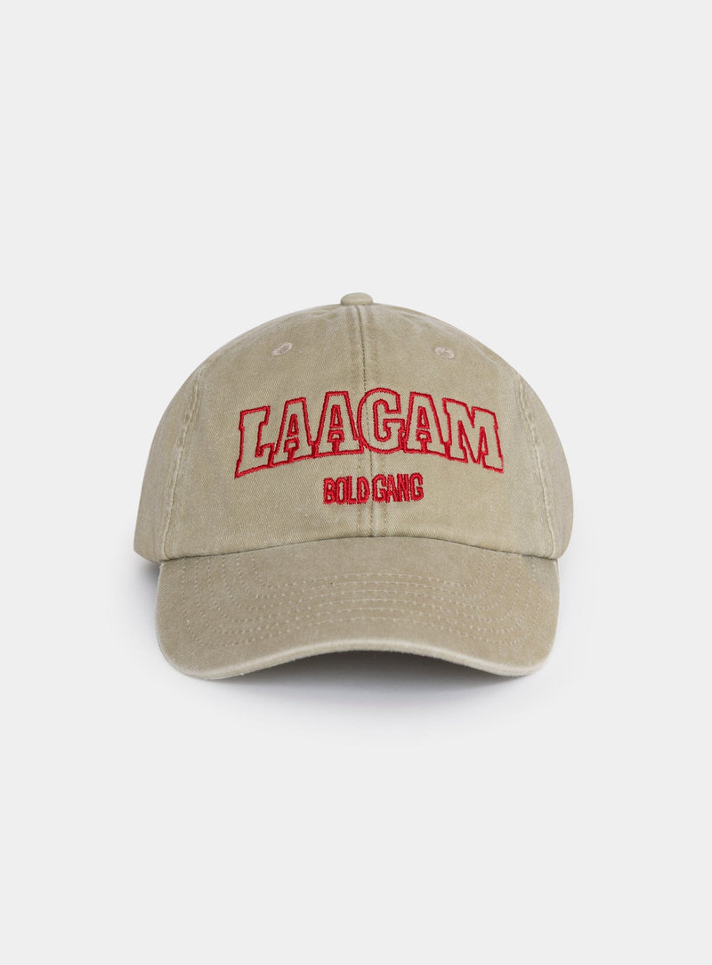 LAAGAM BEIGE EMBROIDERED LOGO CAP