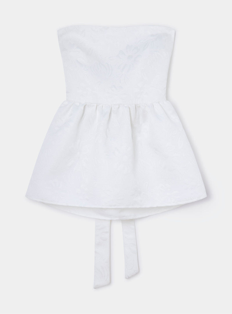 LAAGAM CECILE WHITE STRAPLESS TOP