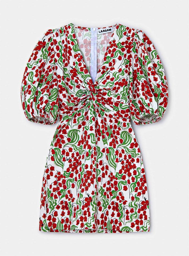 LAAGAM CELIA BERRY SHORT DRESS