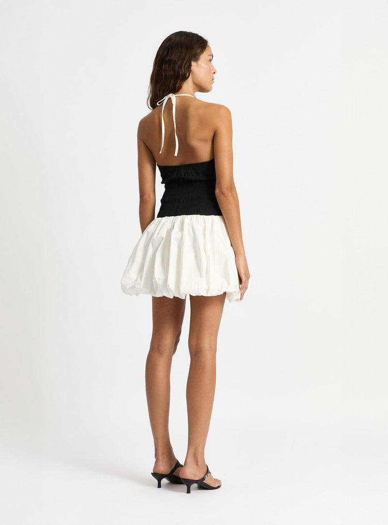 LAAGAM CHLOE BLACK & WHITE BALLOON SHORT DRESS
