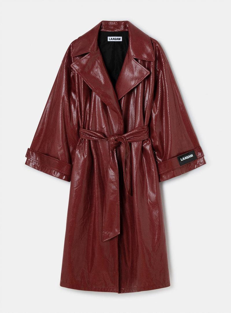 LAAGAM COBRA BURGUNDY TRENCH