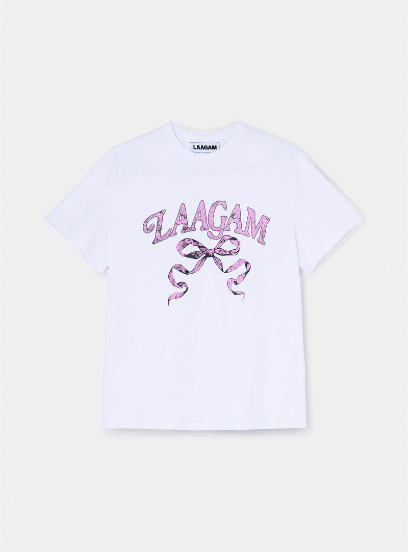 LAAGAM COQUETTE COTTON LOGO T-SHIRT