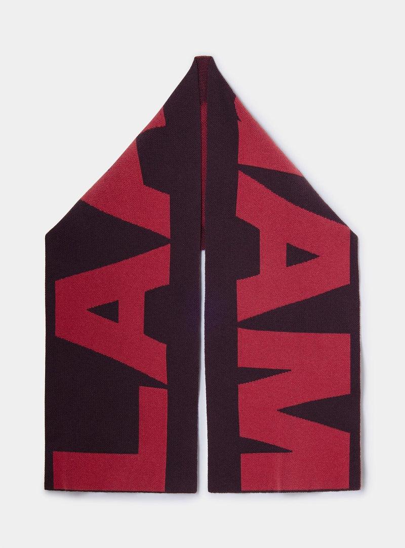 LAAGAM DAMSON PLUM LOGO SCARF