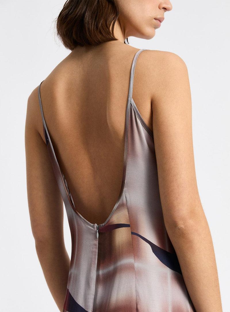 LAAGAM GALLERY GREY STRAP MIDI DRESS