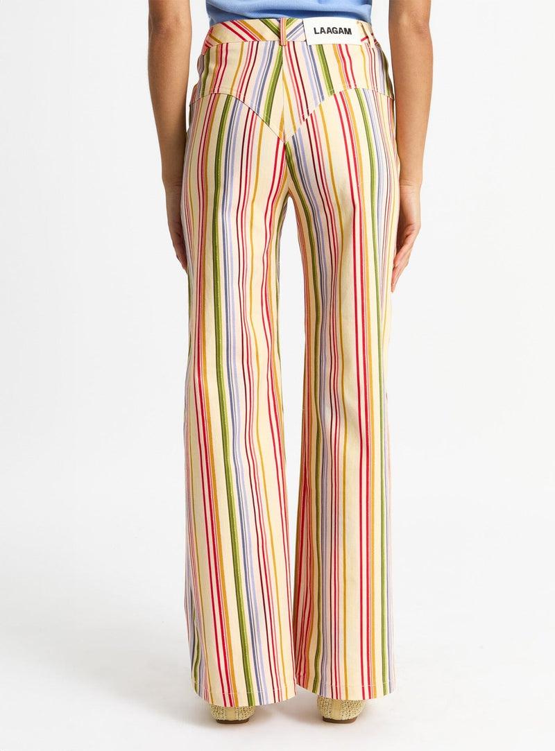 LAAGAM LEROY YELLOW STRIPED TWILL PANTS
