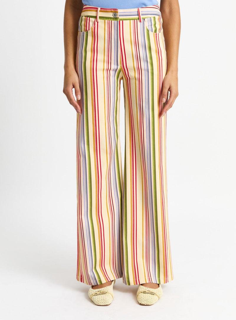 LAAGAM LEROY YELLOW STRIPED TWILL PANTS