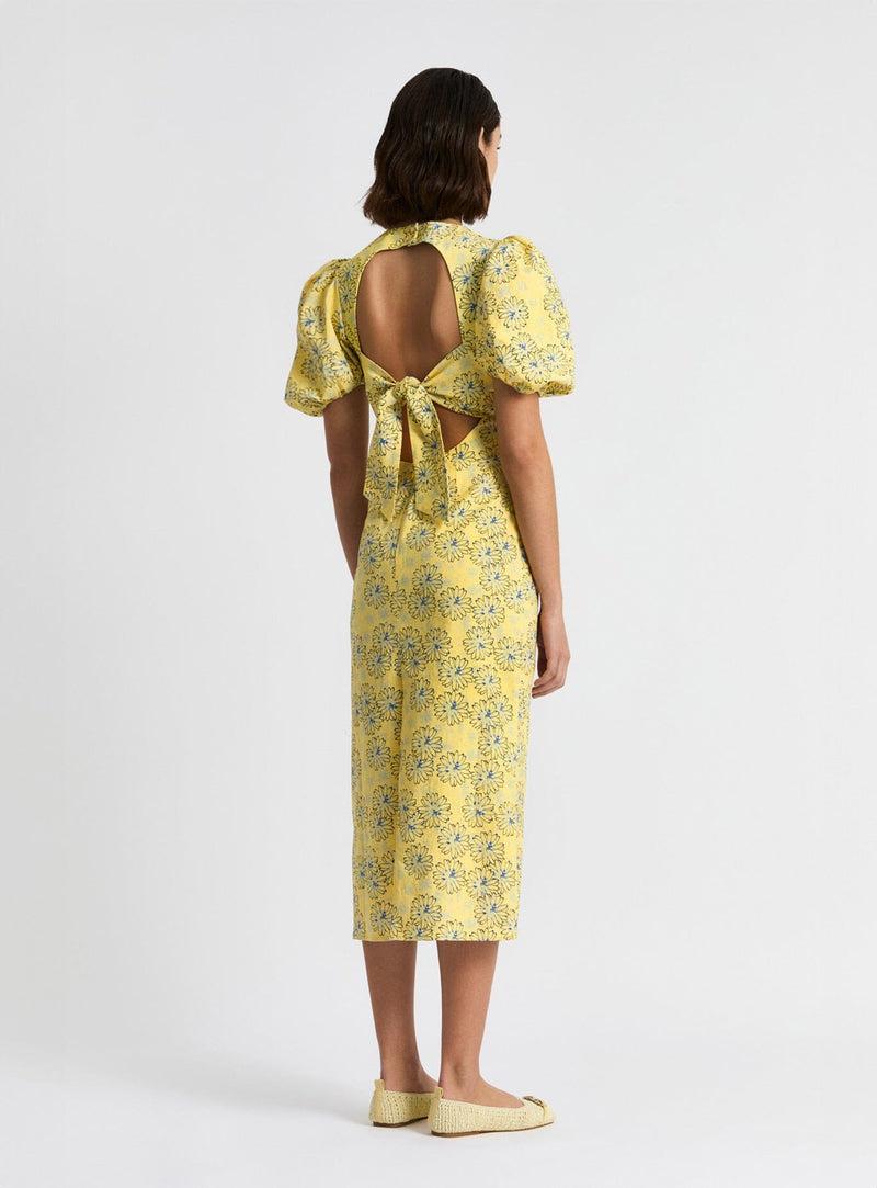 LAAGAM PROVENCE NAYA YELLOW MIDI DRESS
