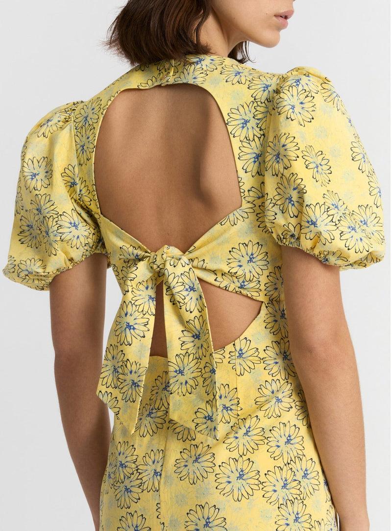 LAAGAM PROVENCE NAYA YELLOW MIDI DRESS