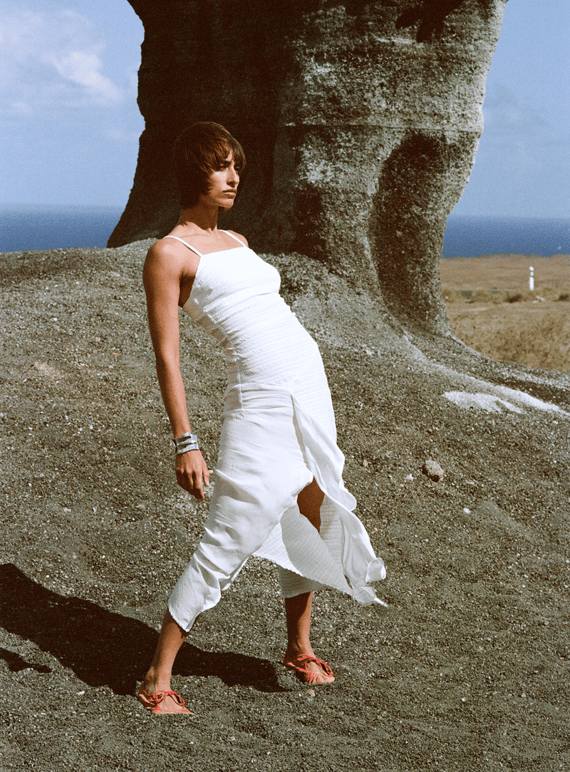 LAAGAM TANGO WHITE SMOCK DRESS