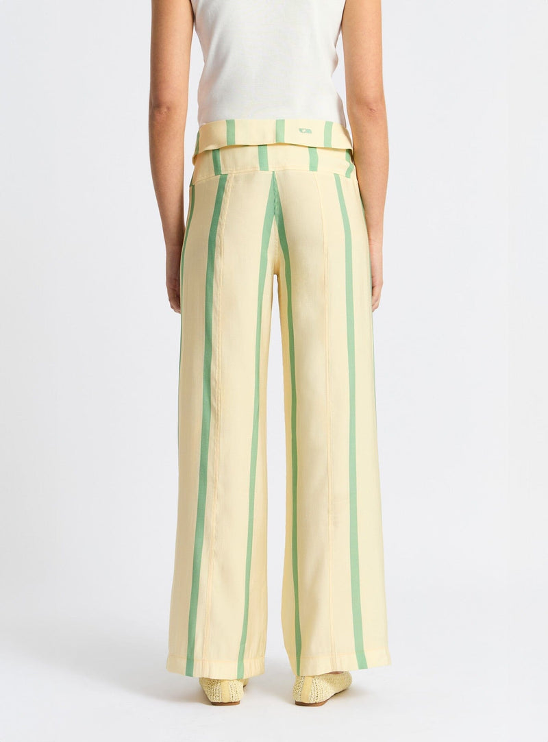 LAAGAM TASHI YELLOW STRIPED FLOW PANTS