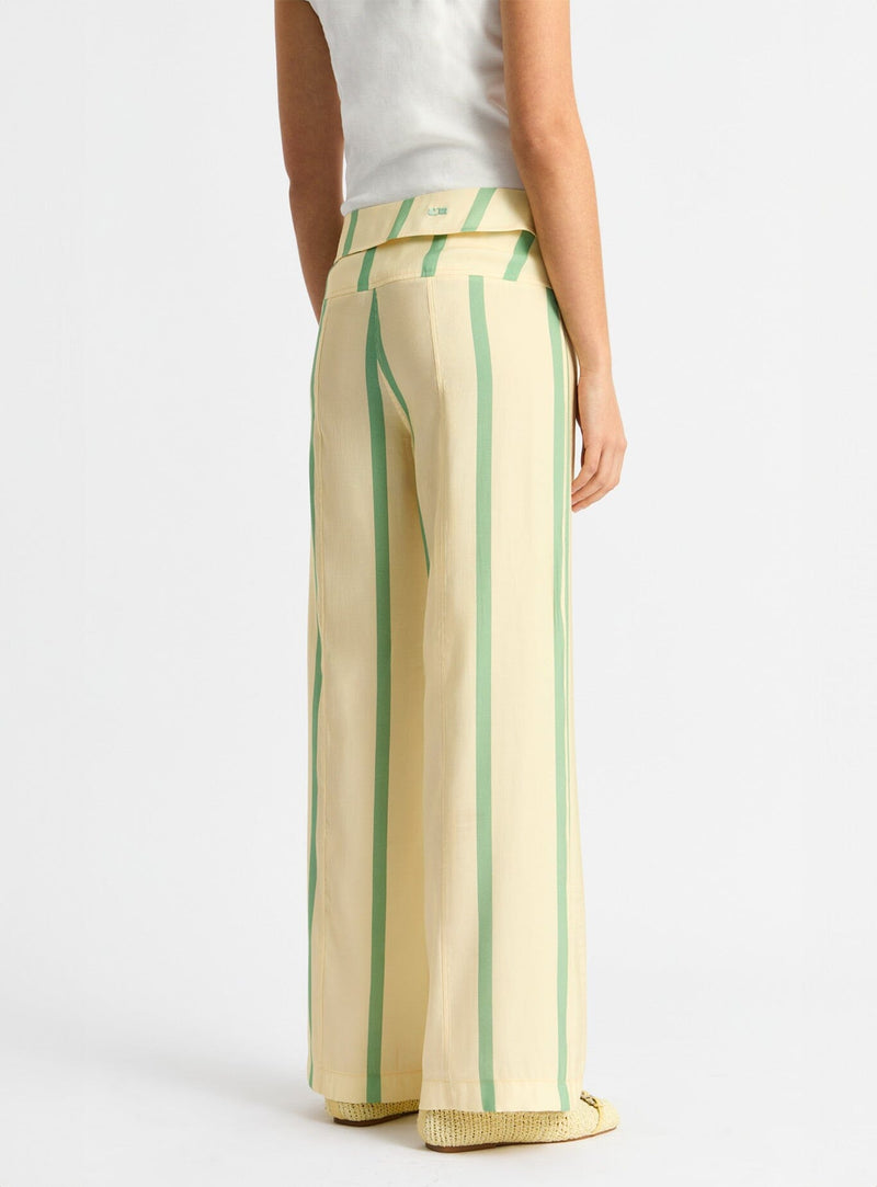 LAAGAM TASHI YELLOW STRIPED FLOW PANTS
