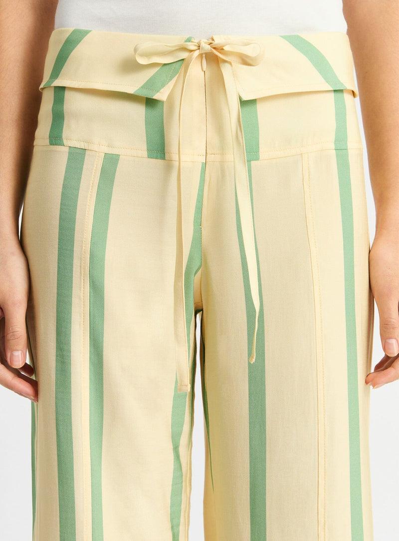 LAAGAM TASHI YELLOW STRIPED FLOW PANTS