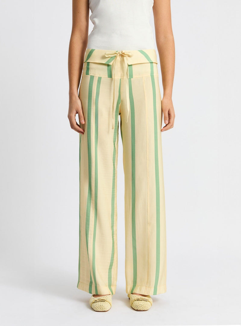 LAAGAM TASHI YELLOW STRIPED FLOW PANTS