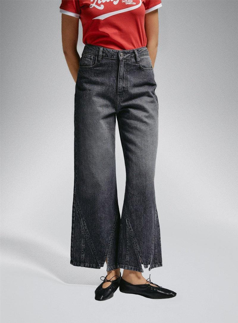 LAAGAM THELMA GREY LOW WAIST JEANS